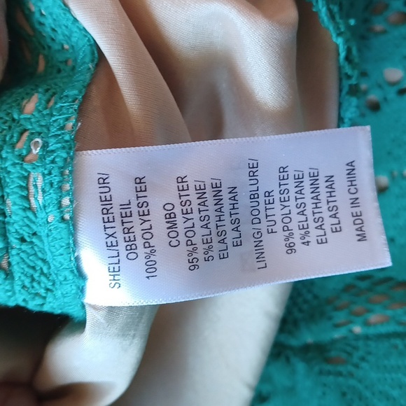 Adrianna Papell Teal Lace Cocktail/Formal Sheath Dress- Sz. 4 - Picture 6 of 6